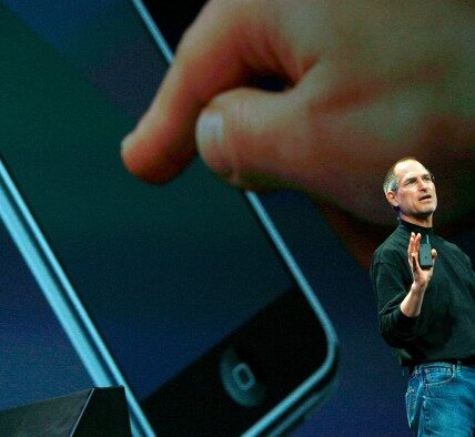 Steve Jobs at the iPhone launch in 2007.